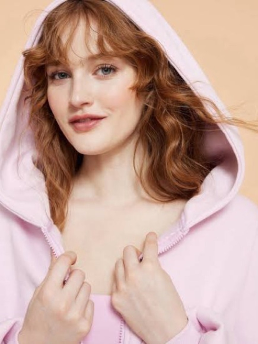Blogilates Marshmallow Hoodie Women’s in Light Pink Hooded Zip Sweatshirt - Picture 2 of 7